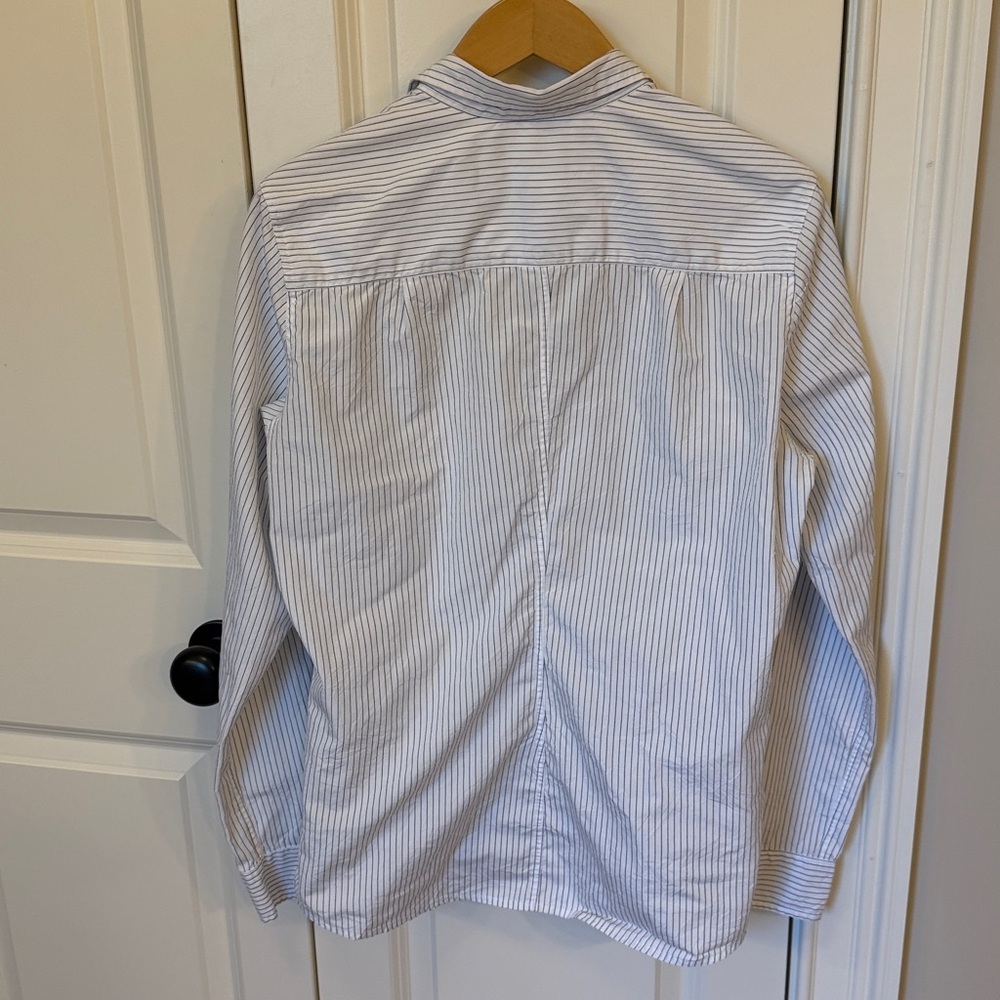Frank & Eileen White Pinstripe Women's Barry XL Shirt 6 8 medium large - Picture 6 of 8